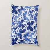 バタフライウォーターカラーブルー アクセントクッション (裏面(縦))