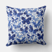 バタフライウォーターカラーブルー クッション (裏面)