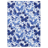 バタフライウォーターカラーブルー クリップボード (裏面)