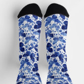 バタフライウォーターカラーブルー ソックス (上部)