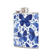 バタフライウォーターカラーブルー フラスク (左)