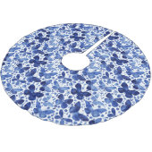 バタフライウォーターカラーブルー ブラッシュドポリエステルツリースカート (アングル)