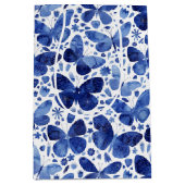 バタフライウォーターカラーブルー ミディアムペーパーバッグ (正面)