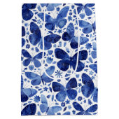 バタフライウォーターカラーブルー ミディアムペーパーバッグ (裏面)