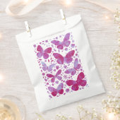 バタフライウォーターカラーマゼンタホットピンク フェイバーバッグ (クリップ留めされた状態)