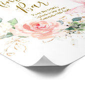 バタフライウォーターカラーミモザバー ポスター (角)