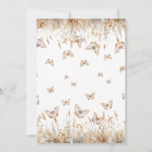 バタフライウォーターカラーワイルドフラワーブライダルシャワー 招待状 (裏面)