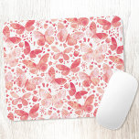 バタフライウォーターカラーPInk マウスパッド<br><div class="desc">コーラルピンクとホワイトウォーター色の絵画蝶の。オリジナルアートby Nic Squirrell.</div>