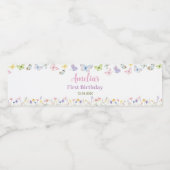 バタフライウォーターボトルラベル誕生日パーティー ペットボトルラベル (シングルラベル)