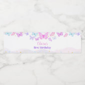 バタフライウォーターボトルラベル誕生日パーティー ペットボトルラベル (シングルラベル)