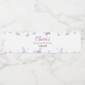 バタフライウォーターボトルラベル誕生日ベビーシャワー ペットボトルラベル (シングルラベル)