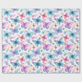 バタフライウォーター色 ラッピングペーパー (フラット)