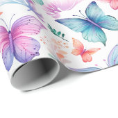 バタフライウォーター色 ラッピングペーパー (ロールコーナー)