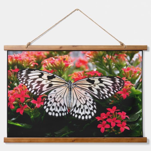 バタフライウッドトップウォールタペストリー 吊り下げ型タペストリー (正面)