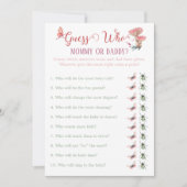 バタフライウッドランド赤ちゃんシャワー誰がゲーム 招待状 (正面)