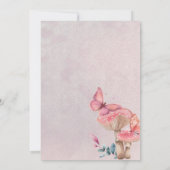 バタフライウッドランド赤ちゃんシャワー誰がゲーム 招待状 (裏面)