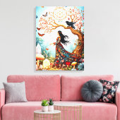 バタフライウーマンズモーニング キャンバスプリント (インサイチュ (リビング))