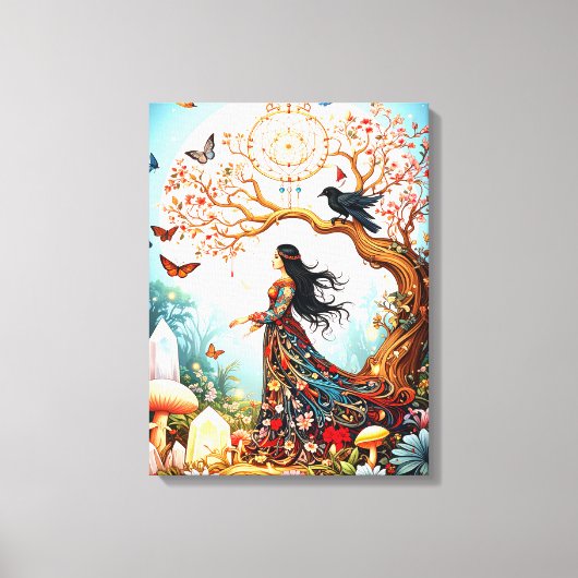 バタフライウーマンズモーニング キャンバスプリント (正面)