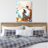 バタフライウーマンズモーニング キャンバスプリント (インサイチュ (寝室))