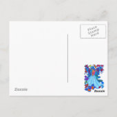 バタフライウーマンフローラデザイン ポストカード (裏面)