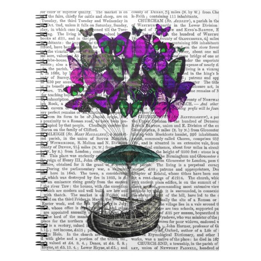 バタフライエアシップ2紫と緑 ノートブック (正面)