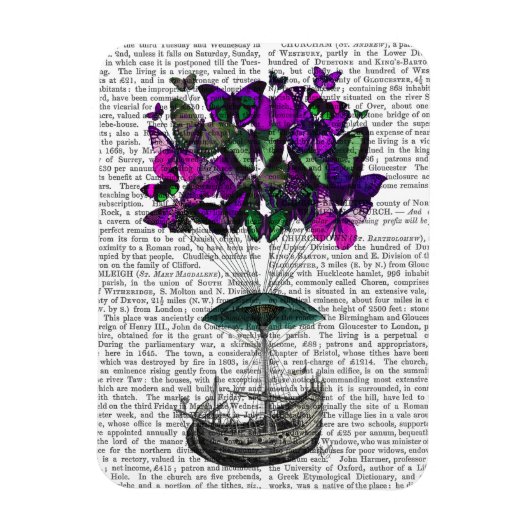 バタフライエアシップ2紫と緑 マグネット (縦)