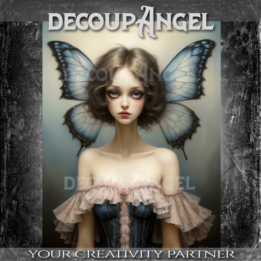 バタフライエフェクトのデコパージュ 薄葉紙