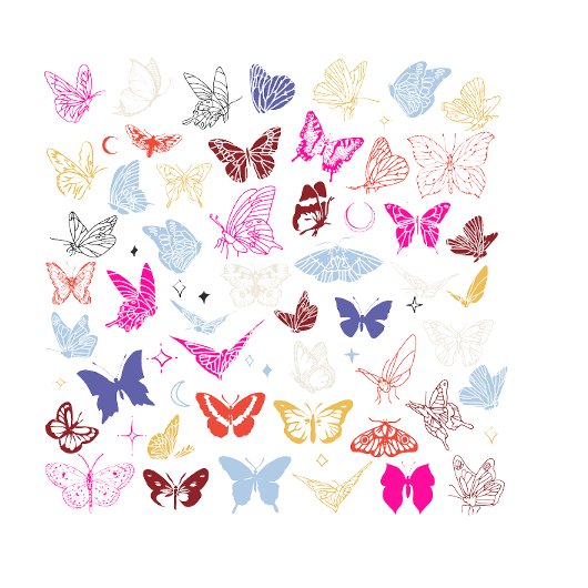 バタフライエフェクト – コラージュ美学Tシャツ Tシャツ