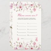 バタフライエレガントどこ我々のブライダルシャワーゲーム (正面/裏面)