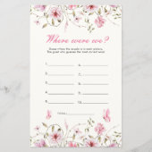 バタフライエレガントどこ我々のブライダルシャワーゲーム (正面)