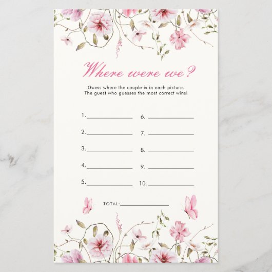 バタフライエレガントどこ我々のブライダルシャワーゲーム (正面)