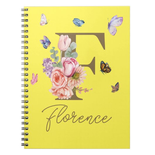 バタフライエレガントイニシャル手帳 ノートブック (正面)