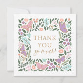 バタフライエレガントガーデン赤ちゃんシャワー サンキューカード (正面)