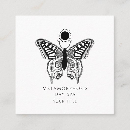 バタフライエレガントサンデイスパ スクエア名刺 (正面)