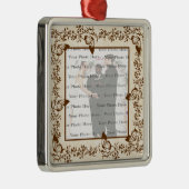 バタフライエレガントスクエアシルバーオーナメント メタルオーナメント (右)