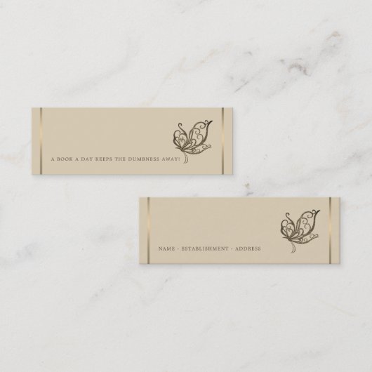 バタフライエレガントブックマーク スキニー名刺 (正面/裏面)