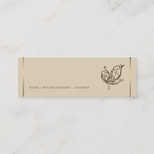バタフライエレガントブックマーク スキニー名刺 (裏面)
