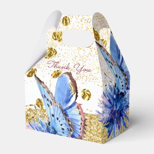 バタフライエレガントモダン結婚式の引き出物ボックス フェイバーボックス (裏面サイド)