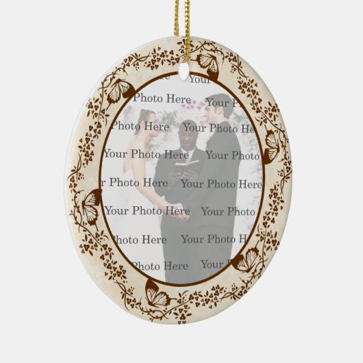 バタフライエレガントラウンドオーナメント セラミックオーナメント (右)