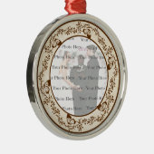 バタフライエレガントラウンドシルバーオーナメント メタルオーナメント (右)