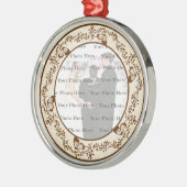 バタフライエレガントラウンドシルバーオーナメント メタルオーナメント (左)