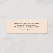 バタフライエレガントロゴプロフェッショナルピーチタン スキニー名刺 (裏面)