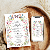 バタフライエレガントワイルドフラワーフローラブライダルシャワー 招待状