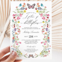 バタフライエレガントワイルドフラワーフローラブライダルシャワー