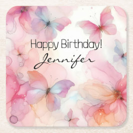 バタフライエレガント紙コースター スクエアペーパーコースター