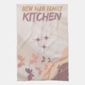 バタフライエレガント&パステルフローラ装飾皿 キッチンタオル (縦)