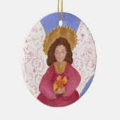 バタフライエンジェルクリスマスオーナメント セラミックオーナメント (右)