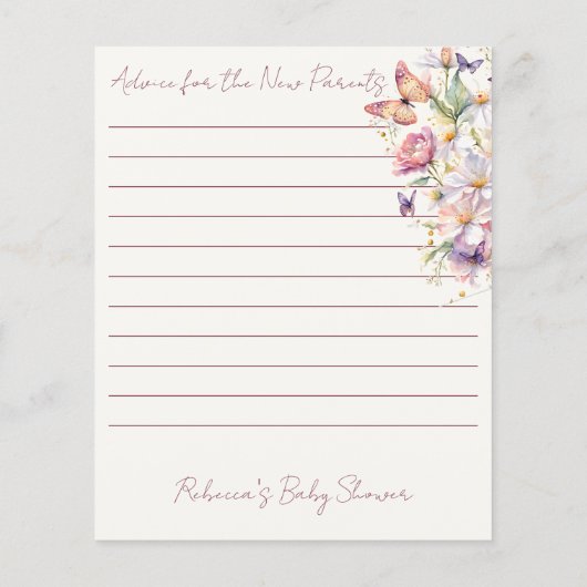 バタフライエンチャントベビー予測アドバイスカード (裏面)