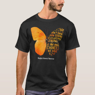 バタフライオレンジリボン多発性硬化症アワール Tシャツ