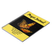 バタフライオンオレンジフラワー祈りの言葉ジャーナル ノートブック (左側)